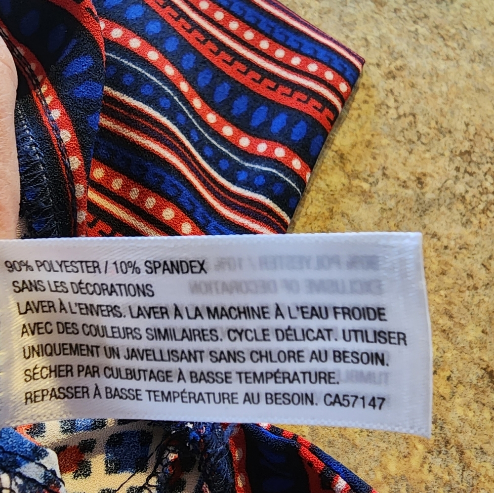 Merona Red/White/Blue Shift Dress Size L - Picture 3 of 8